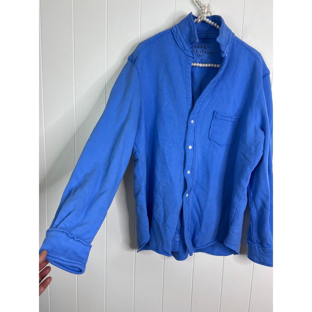 Eileen Button Up Sweatshirt Triple Fleece in Color Wave Size XL - Picture 4 of 8